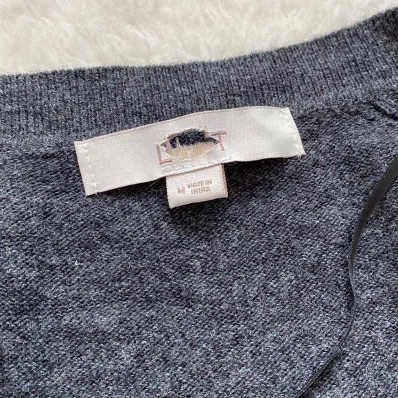 Loft NWOT Women's Wool Mix Drape Cardigan Sweater Open-Front, Gray, Size Medium - Picture 3 of 10